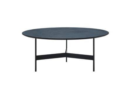 Salontafel Tucci Ø78cm - melamine & metaal - zwart