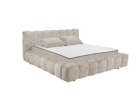 Gestoffeerd bed Bexley 180x200cm - stof - taupe inclusief bodem en matras
