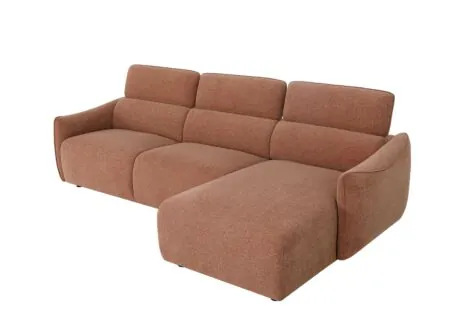 Aperçu - Canapé d'angle Immanuel 287x166cm - lin - orange