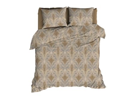 Dekbedovertrek Belgravia 240x200/220cm - satijn - beige & grijs