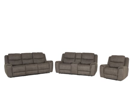 Zetel Cluny 3+2+1-zit - stof - bruingrijs met relax