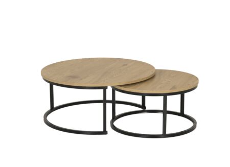 Salontafel Sunrise set van 2 - MDF melamine - eik