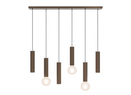 Hanglamp Fariolo 96x14x102cm 3x40W E27 & 3x7W GU10 - staal - brons