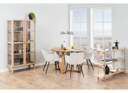 Table ronde Ø120cm - chêne placage - chêne