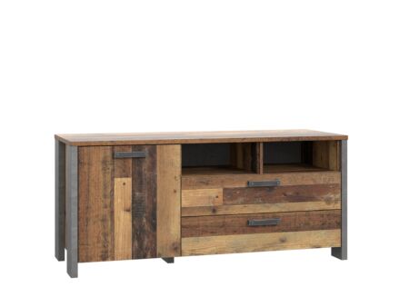 Tv-meubel Clif 142cm - meubelplaat - old wood/beton