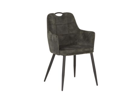 Kuipstoel 58,5x53x87,5cm - stof - grijs