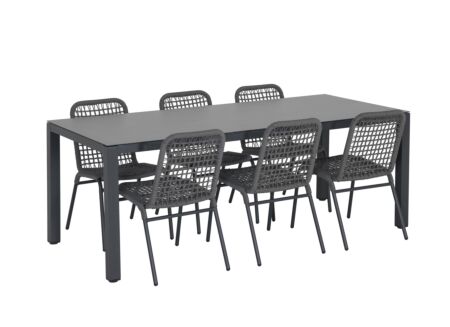 Tuinset Breeze 200x90cm met 6 Hopi tuinstoelen