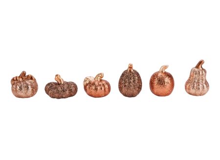 Herfstdecoratie Pompoenen keramiek - set van 6