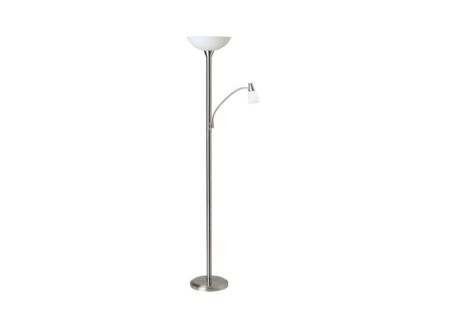 Staande lamp met leeslamp Lucy LED H180cm E27 E14 metaal mat chroom