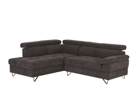 Hoeksalon Sirocco 230x200cm - stof - donkergrijs met bedfunctie