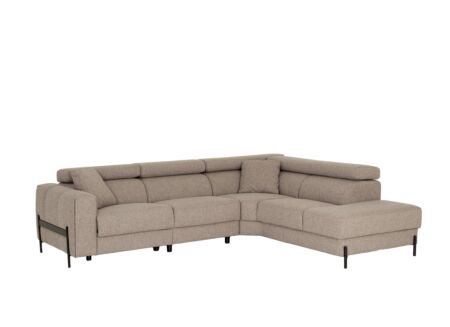 Hoeksalon Arkon 296x238cm - stof - taupe met relax
