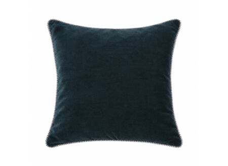 Kussen Paon 45x45cm - velours - donkerblauw