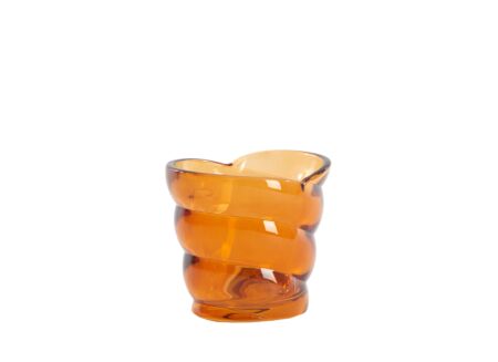 Theelichthouder Malea H9cm - glas - oranje