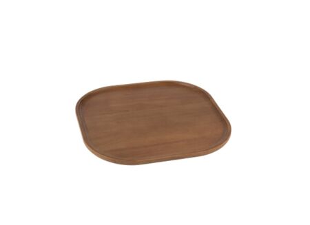 Dienblad 29x30cm - rubberhout - bruin