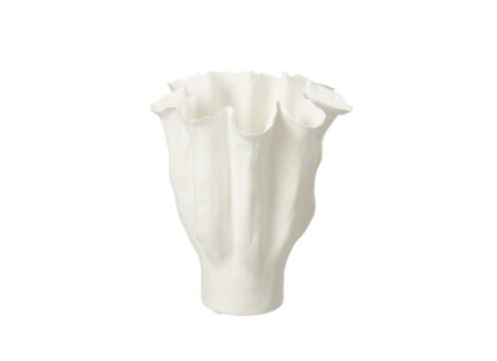 Vaas Calyx H31cm - keramiek - wit