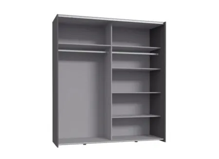 Schuifdeurkast Kaikais 170cm - decor - donkergrijs