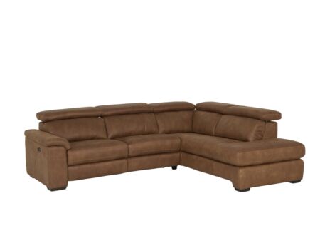 Hoeksalon Fall 271x213cm - stof - cognac
