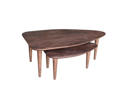 Salontafel Ginger 110x64/69x49 - mango massief - naturel - set van 2