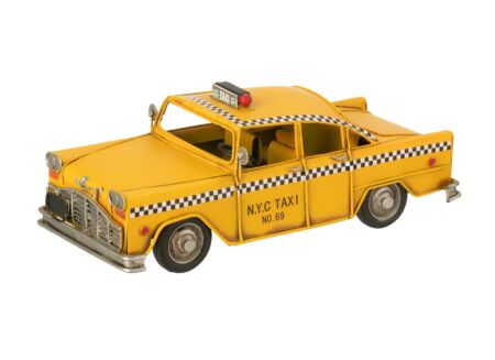 Taxi Antiek  28x12,5x11cm - metaal - geel