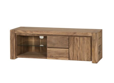 Tv-meubel Carbone 170cm - sheesham massief & fineer & decor - naturel