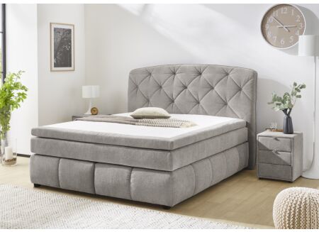 Boxspring Mila Mix 180x200cm stof middengrijs