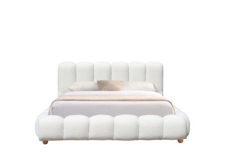 Bed Isola 160x200cm met opbergruimte - bouclé - wit