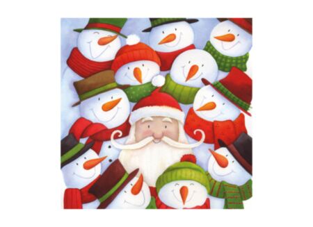 Serviette Santa's Circle 25x25cm - papier - multicolor - 20 stuks