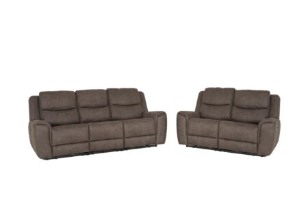 Zetel Cluny 3+2-zit - stof - grijsbruin met relax