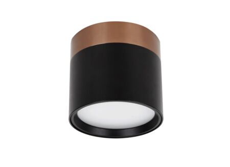 Opbouwspot 7W Ø7,5cm - aluminium - zwart & brons