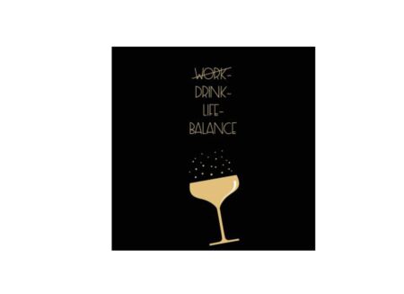 Serviette Drink-Life-Balance 25x25cm - papier - zwart 20 stuks
