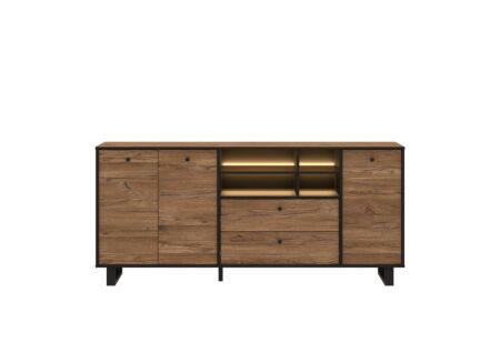 Dressoir Sewill 181cm - meubelplaat - eik/zwart