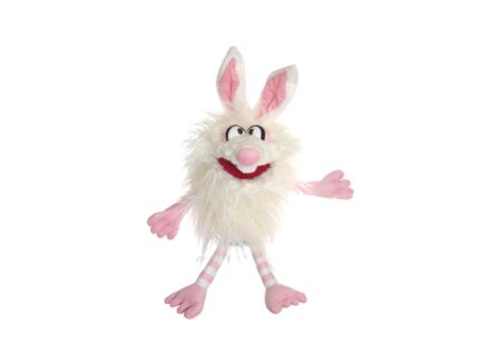 Handpop Monster to go Flöckchen  H33cm - polyester - wit/roze