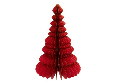 Kerstboom H30cm - papier - rood