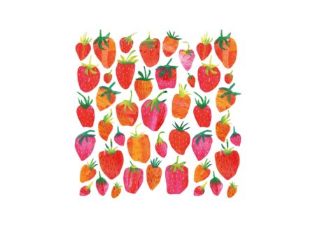 Serviette Strawberry 25x25cm - papier - rood 20 stuks