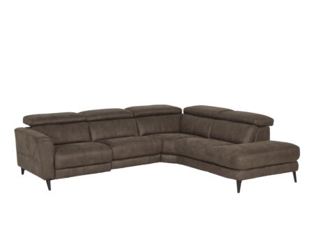Hoeksalon Flow 287x238cm - stof - grijs
