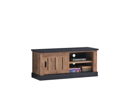 Tv-meubel Etienne 132cm - meubelplaat - industriële eik & zwart