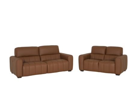 Zetel Shak-Bis 2,5+2-zit - leder - warm bruin