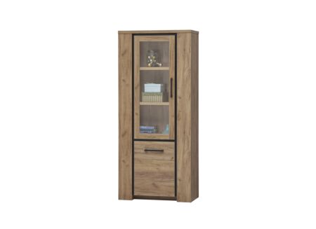 Vitrinekast Elio 85cm - melamine - French oak