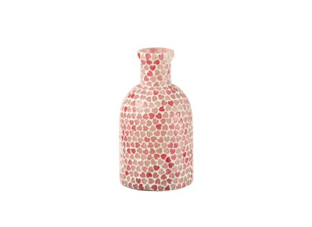 Vaas Mozaiek H20cm - glas - roze