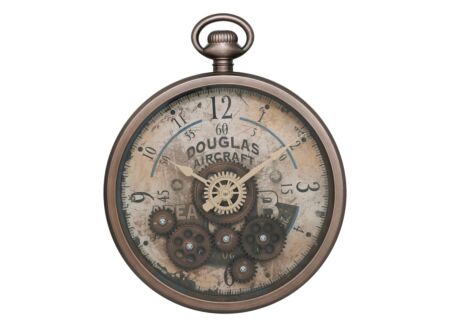 Wandklok Awa Ø27cm - kunststof & glas - bruin