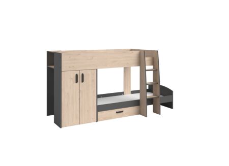 Stapelbed Stim 90x200cm jackson eik/donkergrijs