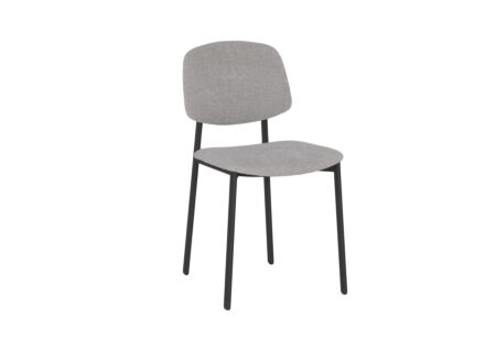 Stoel Lugano 46,5x55x81,5cm - stof/staal - lichtgrijs/greige