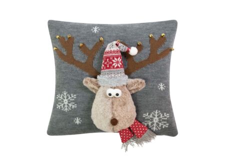 Kussen Rudolf 40x40cm - stof - grijs