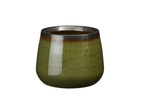 Bloempot Verona H15cm - keramiek - groen