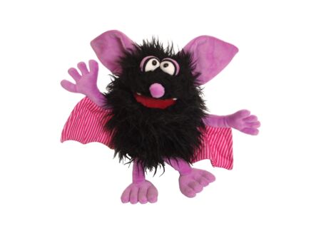 Handpop Monster to go Bammel H33cm - polyester - zwart/roze