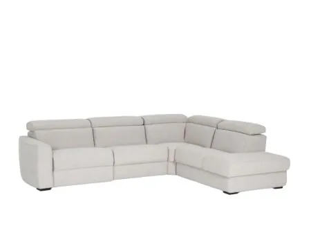 Canapé d'angle Dreamer tissu blanc avec relax - Canapé d'angle Dreamer 305x260cm - tissu - blanc avec relax
