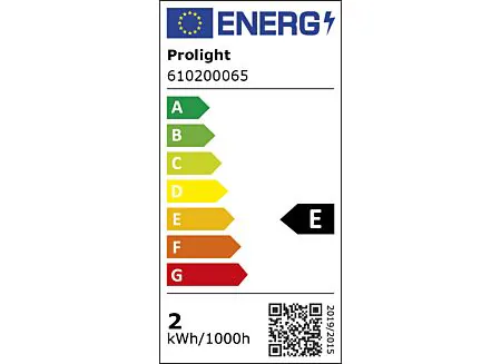 Label énergétique - Ampoule LED Globe 2,1W E14