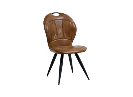 Stoel ST1910 53x66x93.5cm - lederlook - cognac