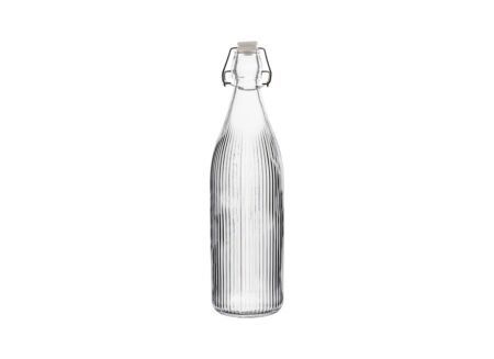 Fles Gestreept 1L - glas - transparant