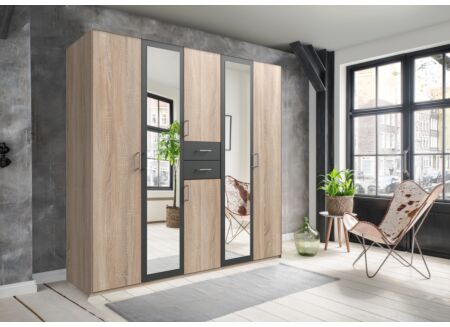 Kleerkast Diver 225cm - decor - sonoma eik/grafiet